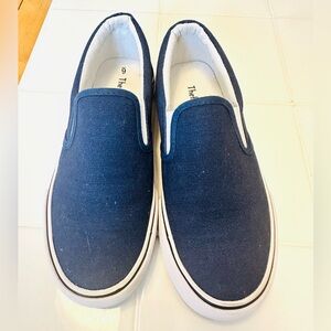 The Fashion Supply Navy Blue Canvas Slip On Sneakers Size 6